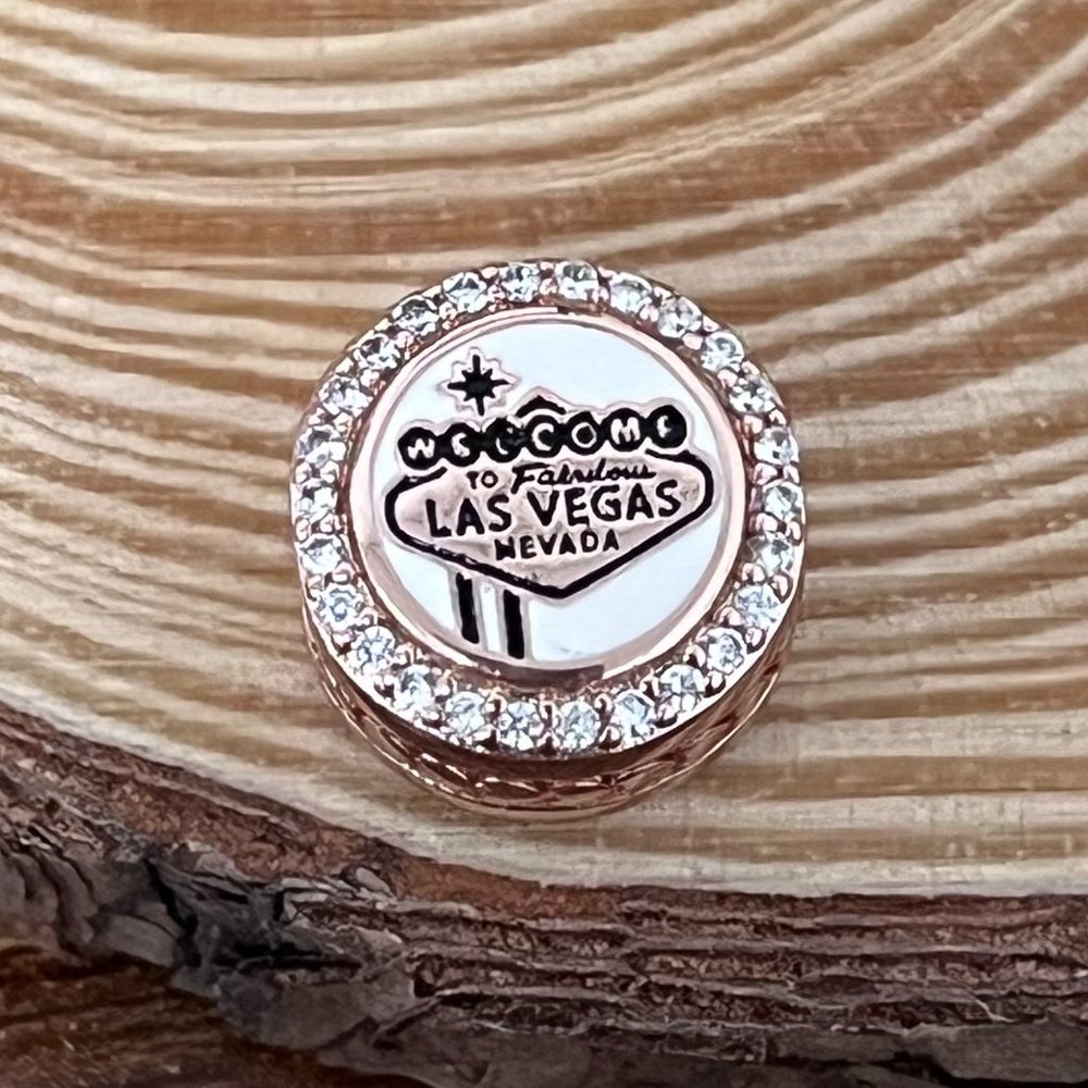 Pandora Welcome To Fabulous LAS VEGAS Charm Bead Rose Gold